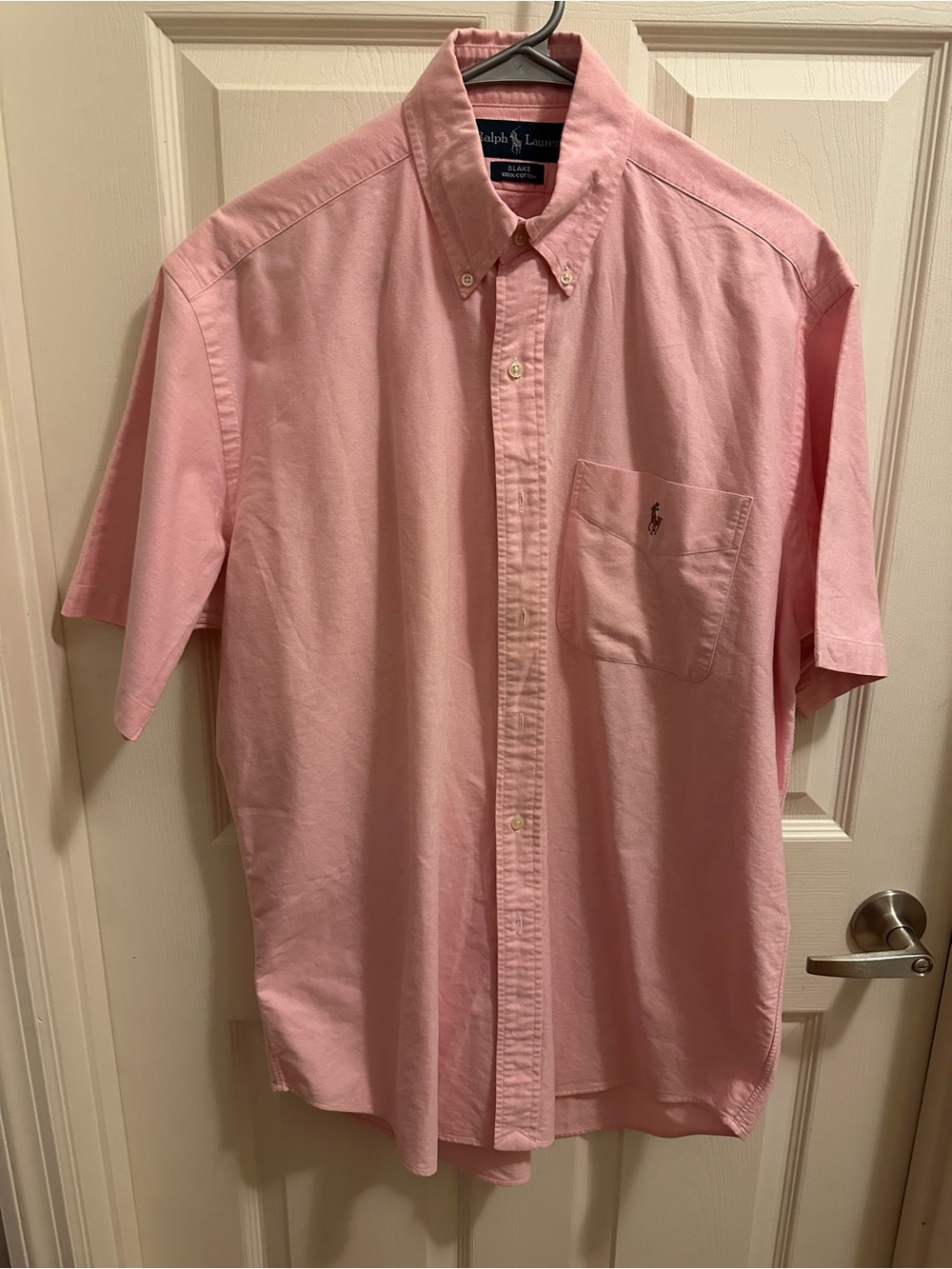 Ralph Lauren Light Pink Short-Sleeve Button-Down Shirt